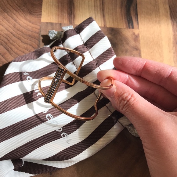 Henri Bendel Luxe Pave Deco Bar Harness Cuff in Rose Gold and Black - Picture 4 of 5